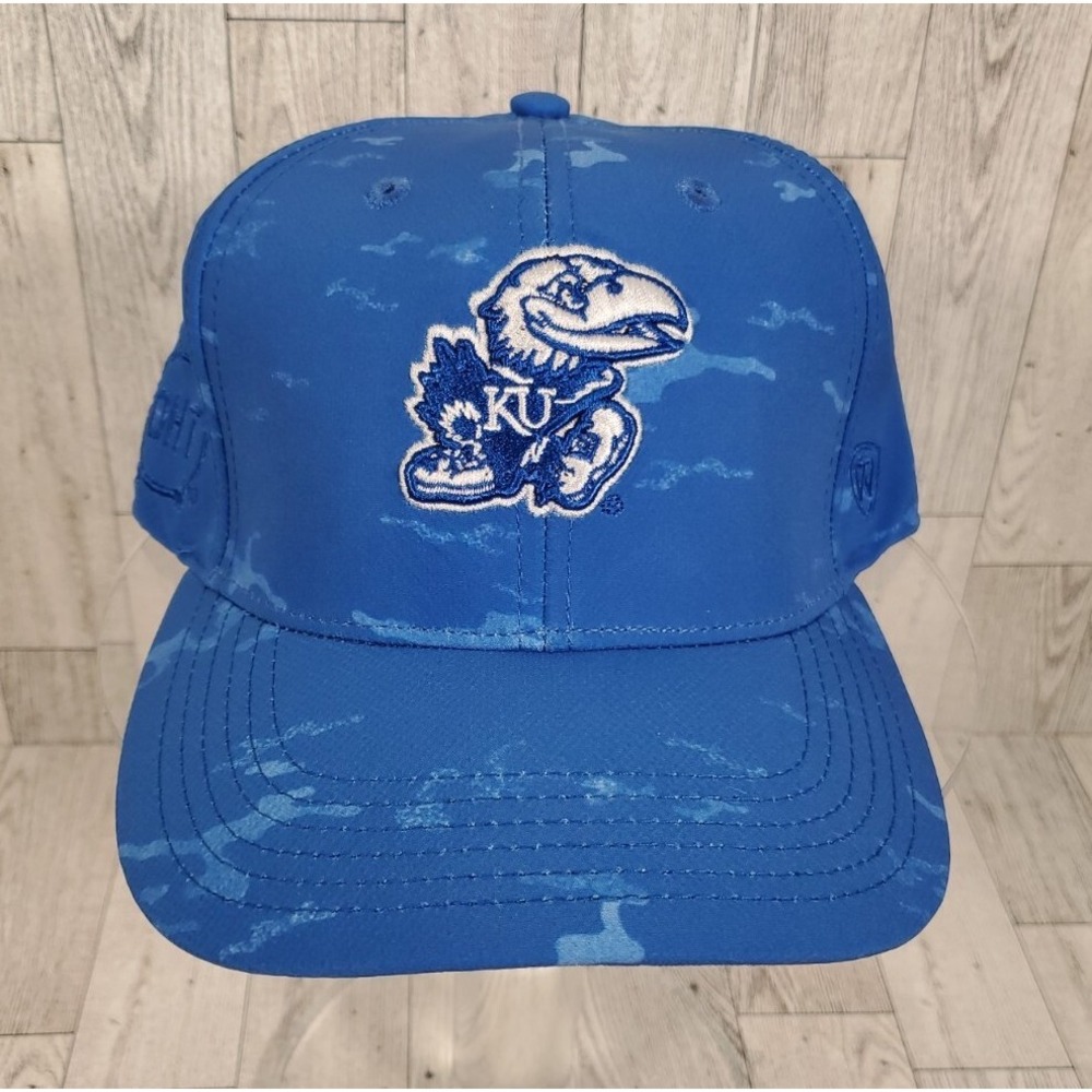 KU Jayhawks Hat M/L Top of the World Blue Operation Hat Trick Passion Unites NEW